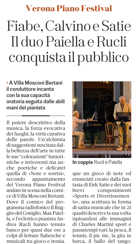 Vivo successo al Verona piano festival di Max Paiella e Andrea Rucli